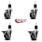 Service Caster 3.5'' Thermoplastic Rubber Wheel Swivel 1-7/8'' Expanding Stem Caster Set 2 Brakes, 4PK SCC-EX20S3514-TPRB-2-PLB-2-178 - alternate 4